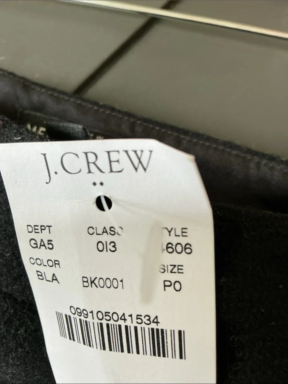 J. Crew Black Wool Pencil Skirt
